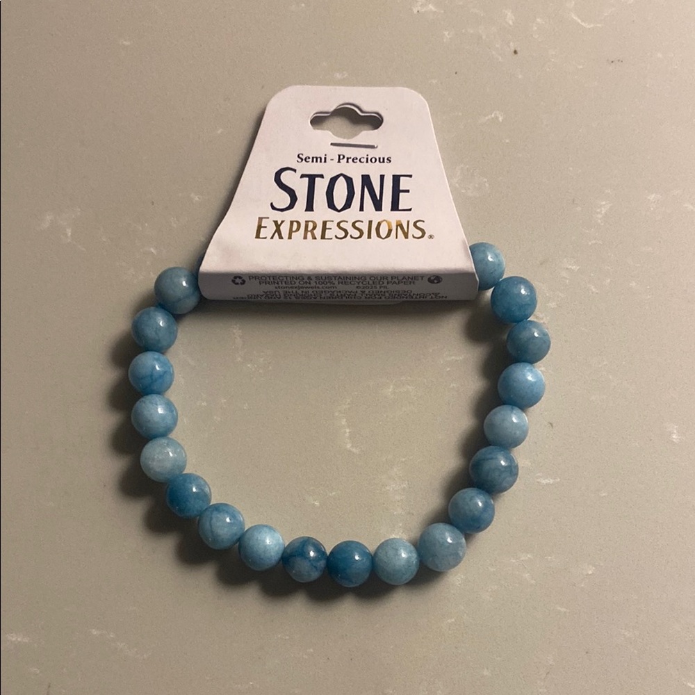 Blue Beaded stretch Bracelet. NWT